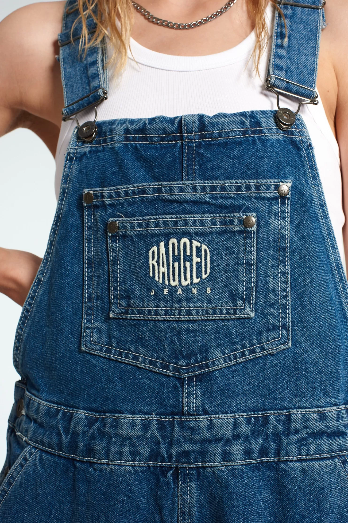 The Ragged Priest Ragged Blue Dungarees-Women Jeans